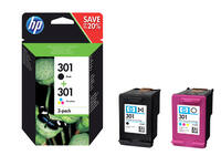 Inktcartridge HP N9J72AE 301 zwart + kleur