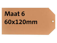 Label karton nr 6 200gr 60x120mm chamois 1000 stuks