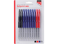 Balpen Quantore drukknop assorti 10 stuks