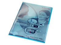 Insteekmap L-model Leitz Premium lasnaad copy safe 0.15mm PVC A4 blauw 100 stuks