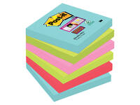 Memoblok Post-it 654 Super Sticky 76x76mm Cosmic 6 stuks