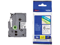Labeltape Brother P-touch TZe-111 standaard 6mm zwart op transparant