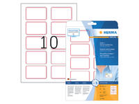 Naambadge etiket HERMA 4405 80x50mm wit/rood 200 stuks