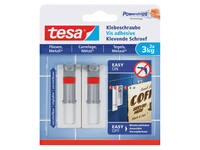 Klevende schroef tesa® tegels & metaal 3kg verstelbaar wit 2 stuks