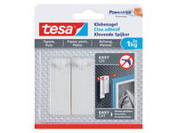 Klevende spijker tesa® behang en pleisterwerk 1kg wit 2 stuks