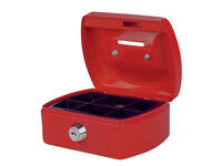 Geldkist Pavo met muntgleuf 125x95x60mm rood
