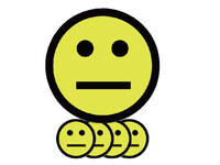 Magneet smiley 75mm emotie neutraal geel 5 stuks