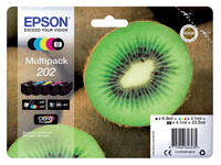 Inktcartridge Epson 202 T02E74 zwart + 3 kleuren + foto zwart
