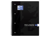 Collegeblok Oxford A4+ ruit 5x5mm 4-gaats 180 pagina's 80gr zwart