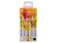 Brushpen Talens Ecoline set à 5 stuks geel