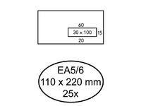 Envelop Quantore 110x220mm venster 3x10cm rechts zelfklevend 25 stuks