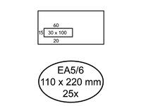 Envelop Quantore 110x220mm venster 3x10cm links zelfklevend 25 stuks