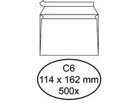 Envelop Hermes bank C6 114x162mm zelfklevend wit doos à 500 stuks