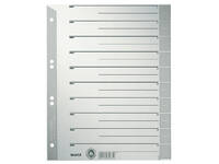 Scheidingsbladen Leitz A4 karton 230gr 6-gaats grijs 100 stuks