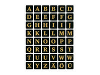 Etiket HERMA 4130 13x13mm letters A-Z zwart op goud