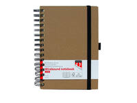 Notitieboek Quantore A5 spiraal lijn 192blz 80gr kraft