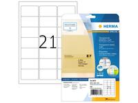 Etiket HERMA 8670 A4 63.5x38.1mm folie transparant mat 525 stuks