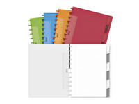 Schrift Adoc A4 ruit 4x8mm 144 pagina's 90gr met 6 tabbladen assorti
