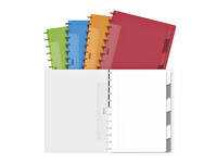 Schrift Adoc A4 ruit 5x5mm 144 pagina's 90gr met 6 tabbladen assorti