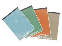 Schrijfblok Aurora A4 lijn 100 vellen 60gr assorti
