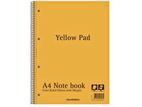 Collegeblok Aurora Yellow Pad A4 lijn 4-gaats 160 pagina's 80gr geel