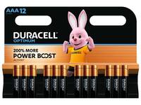 Batterij Duracell Optimum 12x AAA