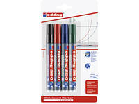 Whiteboardmarker edding 250 rond 1.5-3mm assorti blister à 4 stuks
