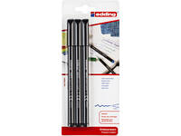 Fineliner edding 1200 001 fijn zwart blister à 3 stuks