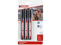 Viltstift edding 300 rond 1.5-3mm zwart blister à 3 stuks