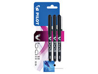 Rollerpen PILOT V-Ball 05 fijn zwart blister à 3 stuks