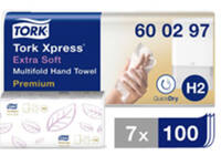 Handdoek Tork H2 Xpress Premium multifold 2-laags 212x340mm 7x100 vel wit 600297