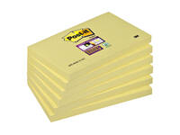 Memoblok Post-it 655 Super Sticky 76x127mm geel 6 stuks