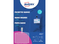 Badge Avery met clip 4822 60x90mm 25 stuks + 32 insteekkaarten