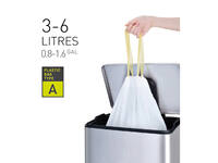 Afvalzak EKO MDPE type A met trekband 35x40cm 3-6L wit rol à 30 stuks