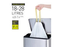 Afvalzak EKO MDPE type F1 met trekband 49x68cm 18-28L wit rol à 20 stuks