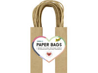 Tas met handvat Folia kraftpapier 125gr 12x15x5.5cm 20 stuks naturel