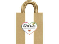 Tas met handvat Folia kraftpapier 125gr 18x21x8cm 20 stuks naturel
