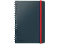 Notitieboek Leitz Cosy B5 160blz 100gr spiraal lijn grijs