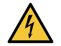 Pictogram bordje Djois Waarschuwing: elektrische spanning geel