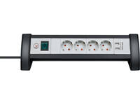 Stekkerdoos Brennenstuhl bureau Premium 4vdig incl 2 USB 1.8m wit/gs