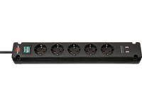 Stekkerdoos Brennenstuhl Bremounta 5vdig incl 2 USB 3m zwart