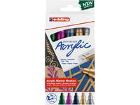 Acrylmarker edding e-5100 medium metallic assorti set à 5 stuks