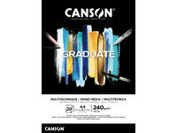 Mixed mediapapier Canson Graduate Mixed Media 20vel 240gr A4 zwart