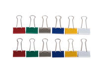 Papierklem MAUL 213 Foldback 32mm capaciteit 13mm assorti 12 stuks