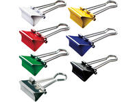 Papierklem MAUL 215 foldback 19mm capaciteit 7mm assorti 12 stuks