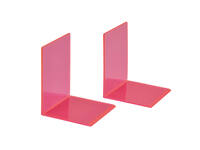 Boekensteun MAUL 10x10x13cm acryl set 2 neon rood transparant