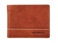 Portemonee Maverick Rough Gear met kleingeldvak RFID leer cognac