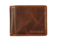 Portemonee Maverick The Original compact kleingeldvak RFID leer bruin