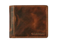 Portemonee Maverick The Original met kleingeldvak RFID leer bruin