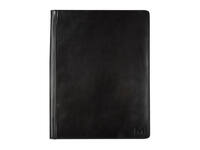 Schrijfmap Maverick All Black A4 met rits incl schrijfblok leer zwart